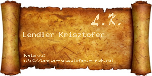 Lendler Krisztofer névjegykártya