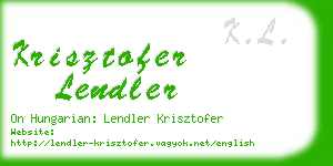 krisztofer lendler business card